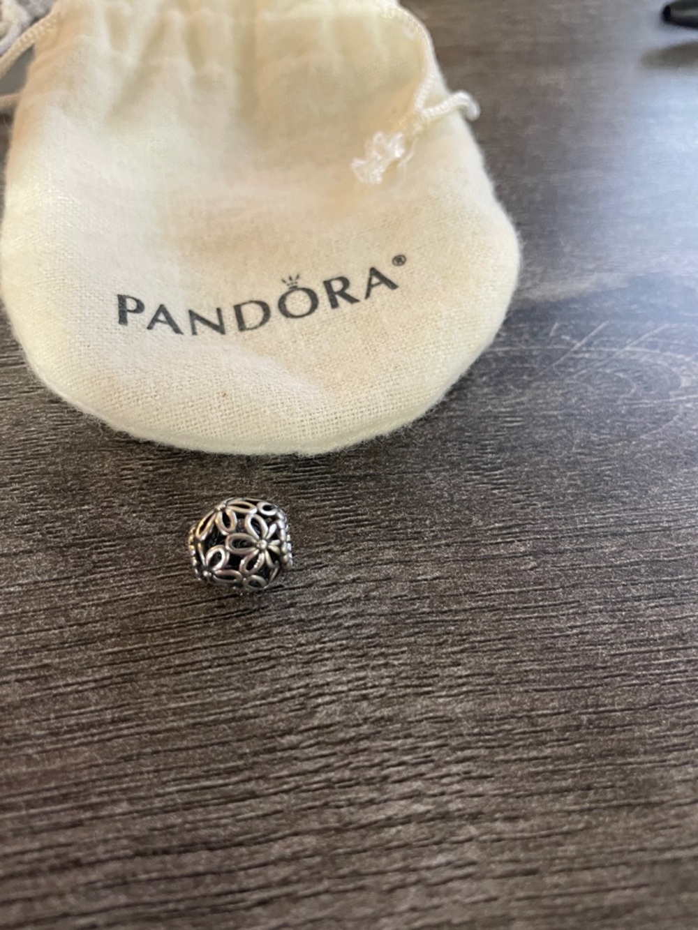 Pandora Silver Floral Openwork Bead Charm